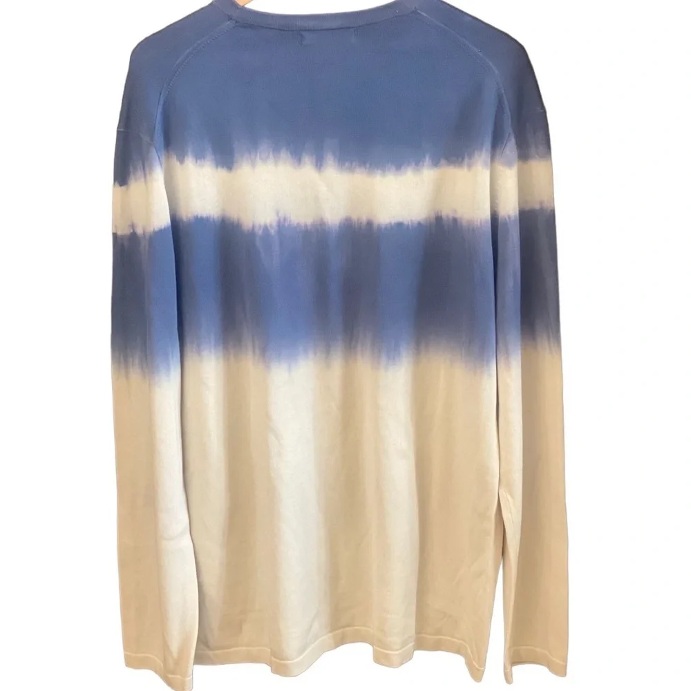 Banana Republic Blue/Cream Striped Tie Dyed Sweatshirt. Size XXL. - Picture 5 of 8